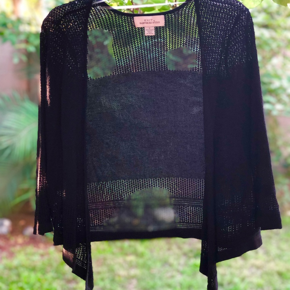 KNIT Hampshire Studios Black Waterfall Cardigan